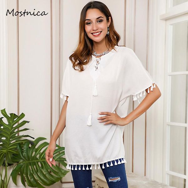mostnica boho white plus women and blouses short batwing sleeve folk tassel trim summer loose long blouse for woman 2021
mostnica boho white plus women and blouses short batwing sleeve folk tassel trim summer loose long blouse for woman 2021