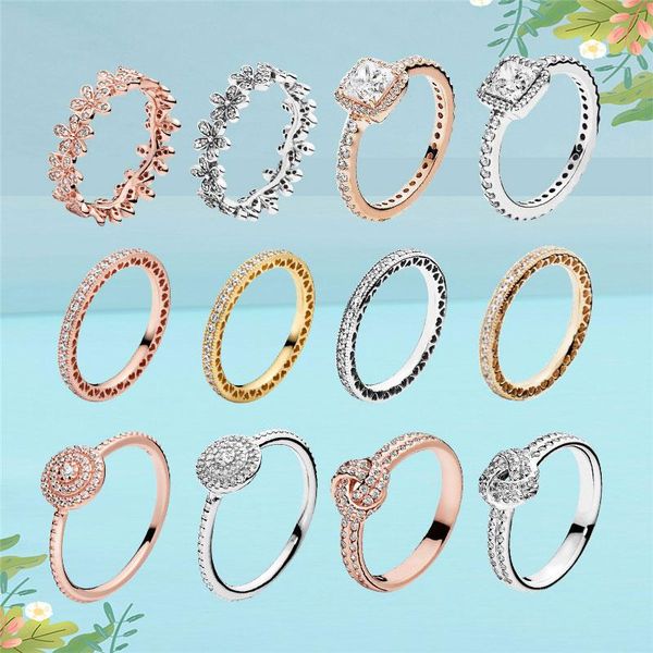 cluster rings fine jewelry for women wedding silver 925 rose gold pave setting zircon stones love knot heart daisy flower decorations, Golden;silver
cluster rings fine jewelry for women wedding silver 925 rose gold pave setting zircon stones love knot heart daisy flower decorations, Golden;silver