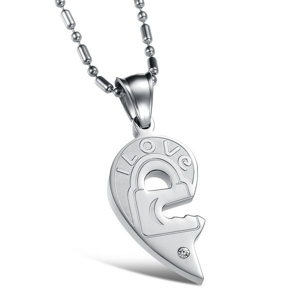jewelry heart has smart touch pure steel matching chain lovers necklace, Silver
jewelry heart has smart touch pure steel matching chain lovers necklace, Silver