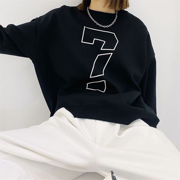 letter embroidery round neck sweater women's 2021 autumn new korean loose long sleeve casual pullover student top, Black
letter embroidery round neck sweater women's 2021 autumn new korean loose long sleeve casual pullover student top, Black