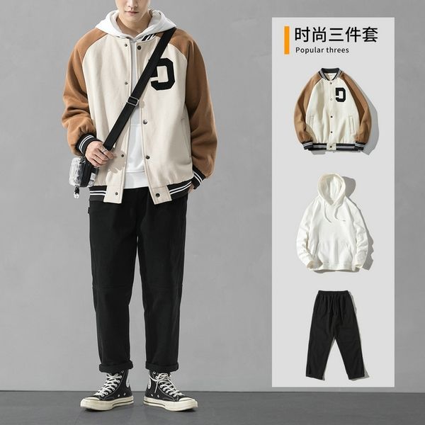 sports and leisure jacket men's 2020 new trend autumn boys' sweater baseball handsome three piece suit, Black
sports and leisure jacket men's 2020 new trend autumn boys' sweater baseball handsome three piece suit, Black