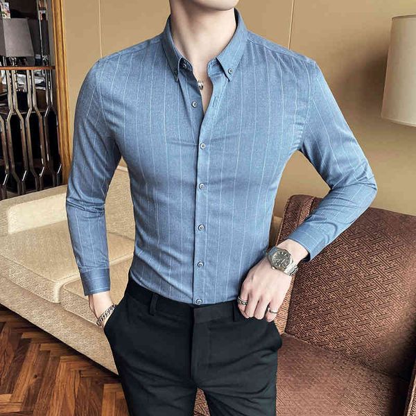 men's casual shirts new striped business men long sleeve slim fit formal dress streetwear social party blouse camisas o5xj, White;black
men's casual shirts new striped business men long sleeve slim fit formal dress streetwear social party blouse camisas o5xj, White;black