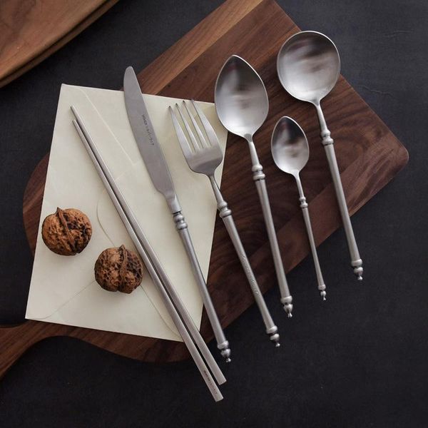 flatware sets japanese retro style 304 stainless steel cutlery set bamboo matte western steak knife fork spoon chopsticks
flatware sets japanese retro style 304 stainless steel cutlery set bamboo matte western steak knife fork spoon chopsticks