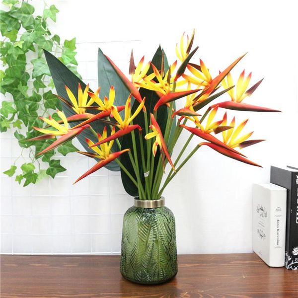 decorative flowers & wreaths 1pcs/lot 55cm bird of paradise artificial plants simulation flower wedding decoration for home party el