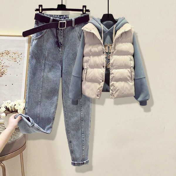 women's two piece pants 2021 arrival three sets sleeveless padded vest trousers women winter warm 3pcs jeans suit solid color s-xxl y50, White
women's two piece pants 2021 arrival three sets sleeveless padded vest trousers women winter warm 3pcs jeans suit solid color s-xxl y50, White