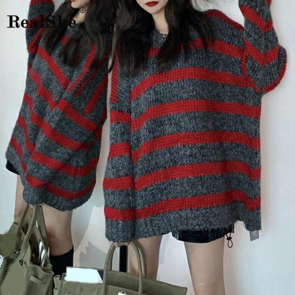 women's sweaters realshe striped sweater women 2021 o-neck long sleeve loose ladies spring autumn casual streetwear pullover, White;black
women's sweaters realshe striped sweater women 2021 o-neck long sleeve loose ladies spring autumn casual streetwear pullover, White;black