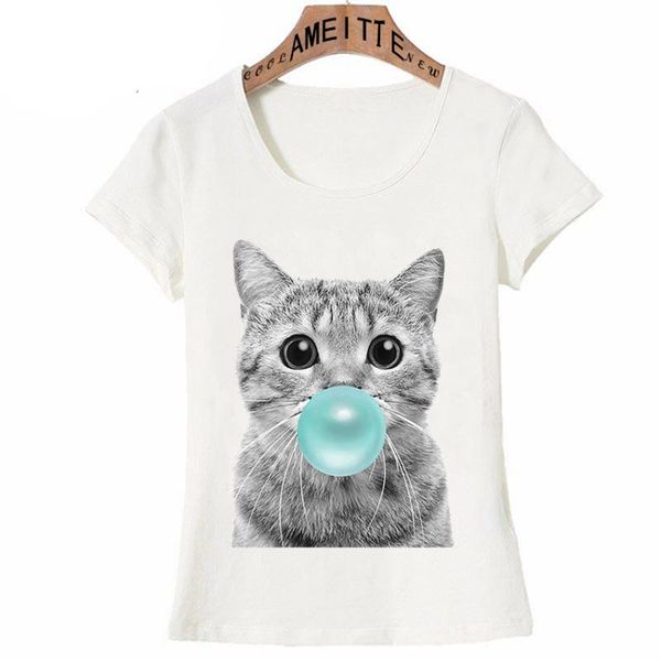 women's t-shirt summer fashion women short sleeve naughty cute cat bubble gum print funny kitten design casual hip hop girl tees, White
women's t-shirt summer fashion women short sleeve naughty cute cat bubble gum print funny kitten design casual hip hop girl tees, White