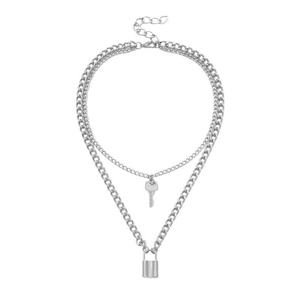 pendant necklaces year key padlock charm necklace chain ladies jewelry gift multilayer stainless steel z0102, Silver
pendant necklaces year key padlock charm necklace chain ladies jewelry gift multilayer stainless steel z0102, Silver