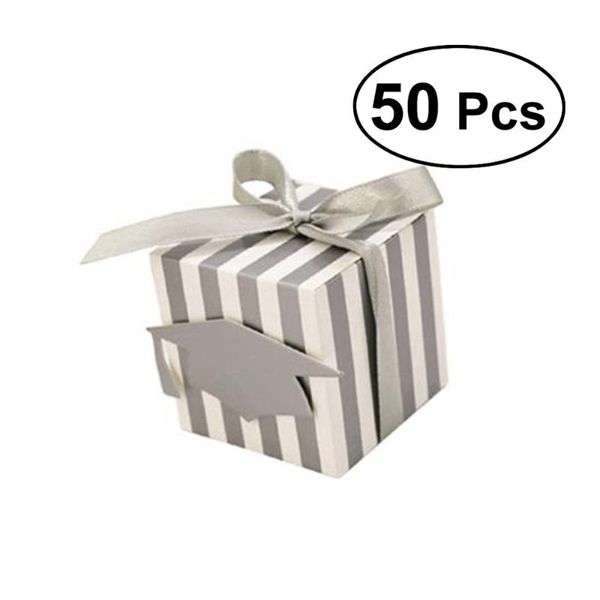 50pcs stripes paper graduation candy treat boxes gift boxes with doctoral cap tag party favors for graduation(silver)
50pcs stripes paper graduation candy treat boxes gift boxes with doctoral cap tag party favors for graduation(silver)