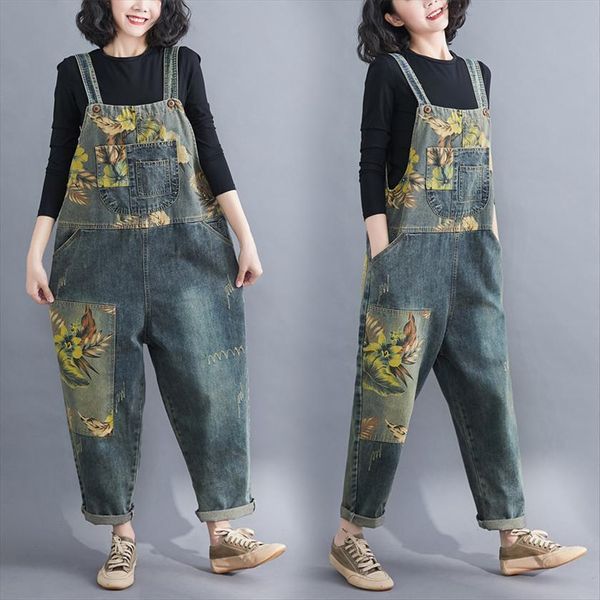 large size jeans overalls fashion womens romper printing loose nine points pants spring autumn casual female denim jumpsuit 444, Black;white
large size jeans overalls fashion womens romper printing loose nine points pants spring autumn casual female denim jumpsuit 444, Black;white