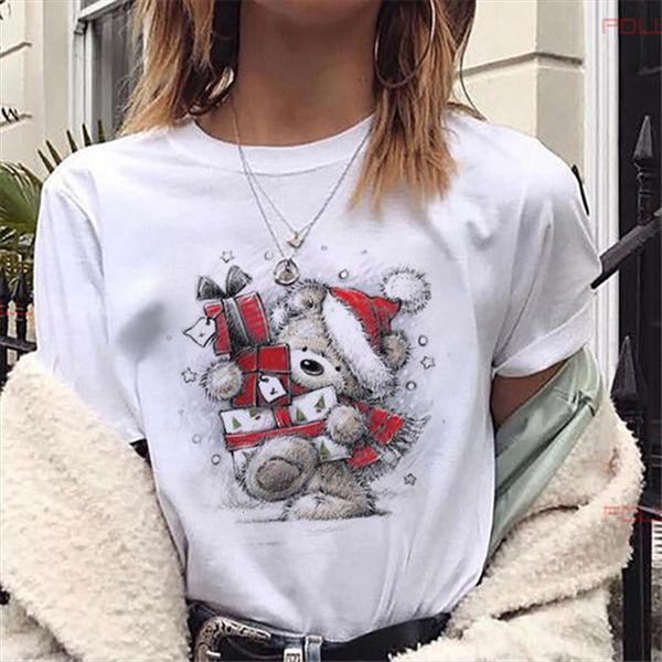 cute christmas bear womens t shirts short sleeve harajuku white tee clothes year 
cute christmas bear womens t shirts short sleeve harajuku white tee clothes year