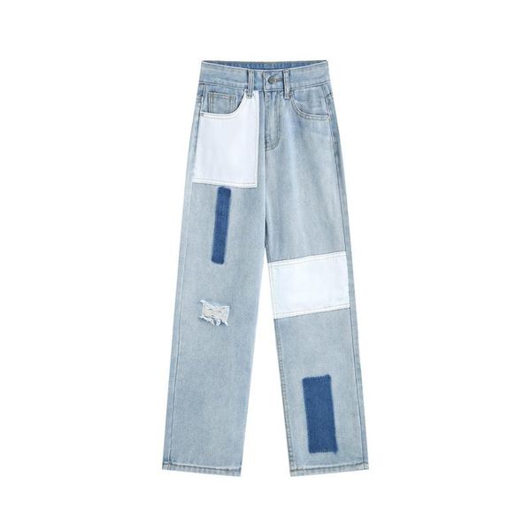 women's jeans light color patchwork mom boyfriend ladies for women woman summer thin high waist denim streetwear pant, Blue
women's jeans light color patchwork mom boyfriend ladies for women woman summer thin high waist denim streetwear pant, Blue