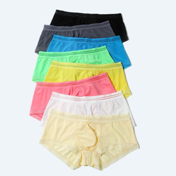 underpants mens underwear boxers large size men's panties ice silk shorts low-rise u pouch men translucent, Black;white
underpants mens underwear boxers large size men's panties ice silk shorts low-rise u pouch men translucent, Black;white