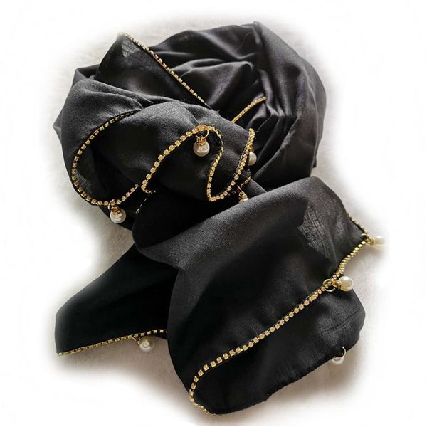 scarves fashion crystal chain scarf pearls muslim foulard shawl elegant rich design women head wrap, Blue;gray
scarves fashion crystal chain scarf pearls muslim foulard shawl elegant rich design women head wrap, Blue;gray