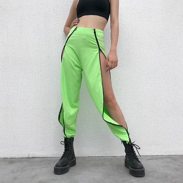 popular fluorescent green hip hop pants women split cutting leg beam foot harem pants nightclub clothing jazz dance costume 1514, Black;red
popular fluorescent green hip hop pants women split cutting leg beam foot harem pants nightclub clothing jazz dance costume 1514, Black;red