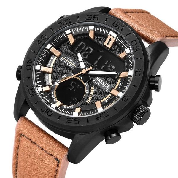 wristwatches men's retro dual movement belt watch sport electronic waterproof student wrist, Slivery;brown
wristwatches men's retro dual movement belt watch sport electronic waterproof student wrist, Slivery;brown