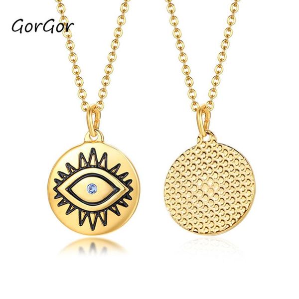 GorGor High Quality Simple Small Round Stainless Steel Eyes Inlaid Rhinestone Gold Necklace for Vinatge Female Gift NC-491, Silver
GorGor High Quality Simple Small Round Stainless Steel Eyes Inlaid Rhinestone Gold Necklace for Vinatge Female Gift NC-491, Silver
