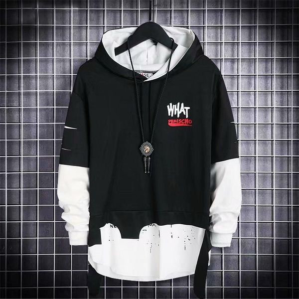 men's hoodies & sweatshirts erenejian fashion hi street printed long pullover hoody sportswear with hood fake two piece, Black
men's hoodies & sweatshirts erenejian fashion hi street printed long pullover hoody sportswear with hood fake two piece, Black