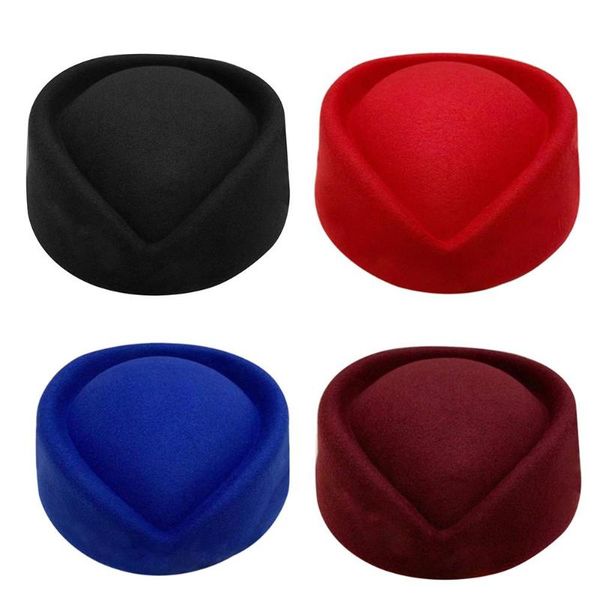 berets feather woolen stewardess hat vintage ladies beret temperament women cap for dinner stage performance solid color caps, Blue;gray
berets feather woolen stewardess hat vintage ladies beret temperament women cap for dinner stage performance solid color caps, Blue;gray