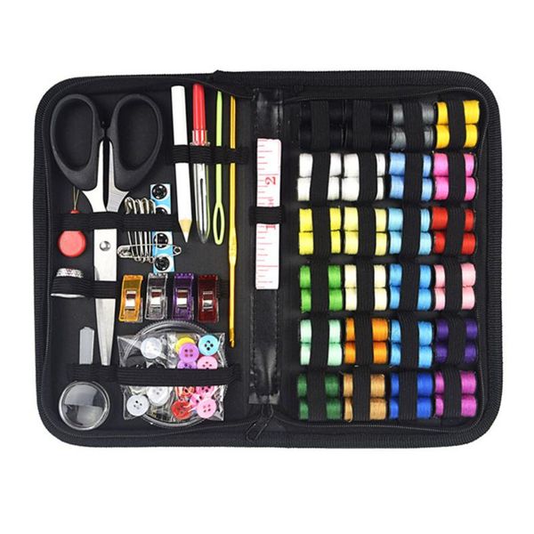 172 pieces combination portable diy sewing kit home travel emergency professional sewing set accessories multifunctional, Black