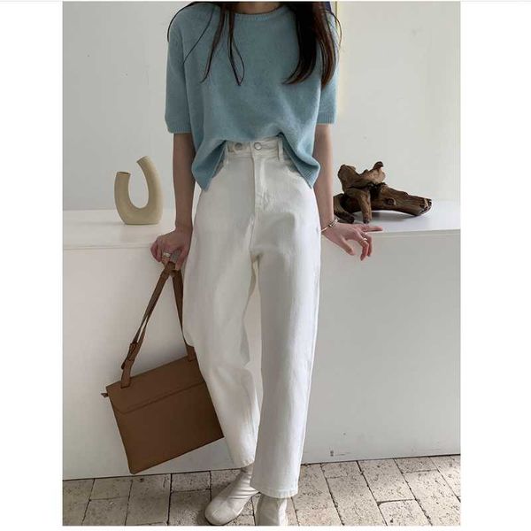 women jeans spring autumn high waist wide-leg fashion design double buckle female casual loose simple white straight long pants, Blue
women jeans spring autumn high waist wide-leg fashion design double buckle female casual loose simple white straight long pants, Blue