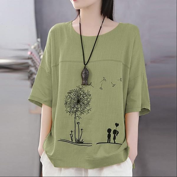 women cotton linen shirt autumn cartoon printed blouse female o neck 3 4 sleeve tunic chemise loose casual blusas mujer, White
women cotton linen shirt autumn cartoon printed blouse female o neck 3 4 sleeve tunic chemise loose casual blusas mujer, White