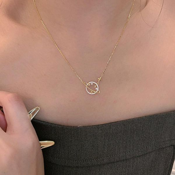 chains korean style fashion simple zircon hollow out planet pendant necklace rhinestone small universe neck chain jewelry gifts, Silver
chains korean style fashion simple zircon hollow out planet pendant necklace rhinestone small universe neck chain jewelry gifts, Silver