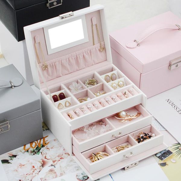 eyebrow tools & stencils pu leather jewelry organizer 3-layer large capacity box earrings necklace rings holder with makeup mirror and lock
eyebrow tools & stencils pu leather jewelry organizer 3-layer large capacity box earrings necklace rings holder with makeup mirror and lock