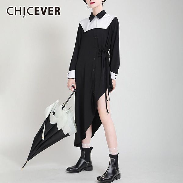 casual dresses chicever patchwork hem dress female clothing lapel collar long sleeve high waist mini for women 2021, Black;gray
casual dresses chicever patchwork hem dress female clothing lapel collar long sleeve high waist mini for women 2021, Black;gray