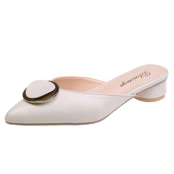 slippers 2021 fashion half metal circle buckle ladies shoes cover pointed toe women woman slides thick low heels mules, Black
slippers 2021 fashion half metal circle buckle ladies shoes cover pointed toe women woman slides thick low heels mules, Black