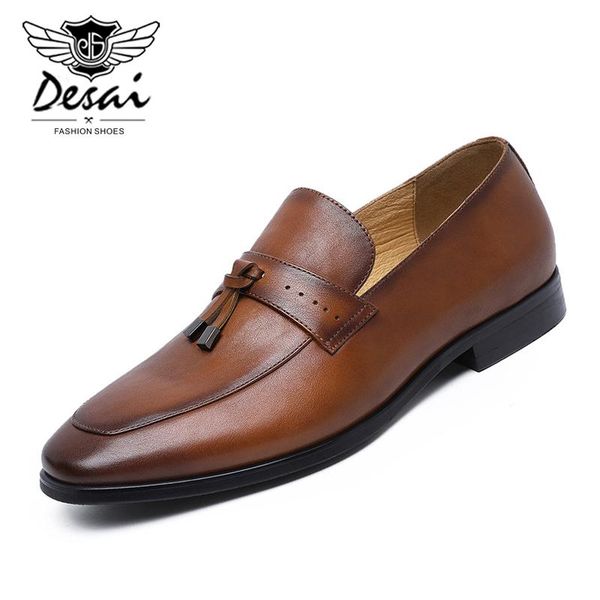 dress shoes desai genuine leather men's style slip-on layer cowhide casual men gentleman formal shoe, Black
dress shoes desai genuine leather men's style slip-on layer cowhide casual men gentleman formal shoe, Black