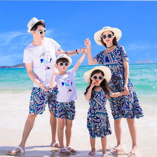 print family matching clothes father mother and daughter dresses summer t-shirts shorts sets dad & son dress for mom and girls 210713, Blue
print family matching clothes father mother and daughter dresses summer t-shirts shorts sets dad & son dress for mom and girls 210713, Blue