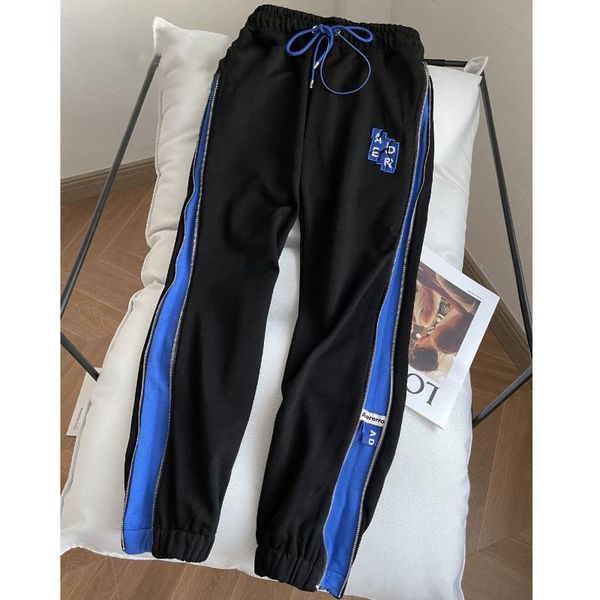 men's pants ader error cracked letter embroidery casual elastic waist adererror men women side zipper color matching trousers, Black
men's pants ader error cracked letter embroidery casual elastic waist adererror men women side zipper color matching trousers, Black