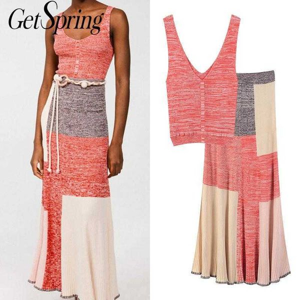 getspring women skirt sets retro vest suits color matching sleeveless ice silk high waist maxi two piece 210601, White
getspring women skirt sets retro vest suits color matching sleeveless ice silk high waist maxi two piece 210601, White