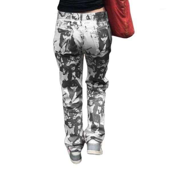 women's pants & capris fashion women straight wide leg jeans high waist portrait print loose denim bottoms clothes, Black;white
women's pants & capris fashion women straight wide leg jeans high waist portrait print loose denim bottoms clothes, Black;white