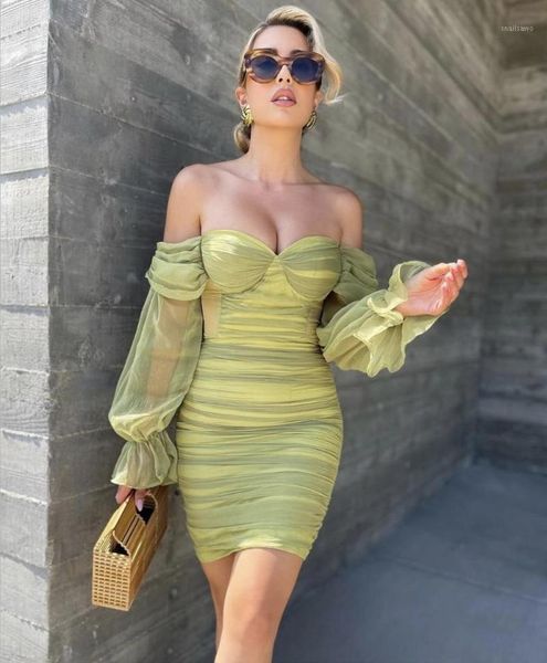 casual dresses women summer off shoulder mesh ruched army green mini lady dress 2021 designer fashion evening party vestido, Black;gray
casual dresses women summer off shoulder mesh ruched army green mini lady dress 2021 designer fashion evening party vestido, Black;gray