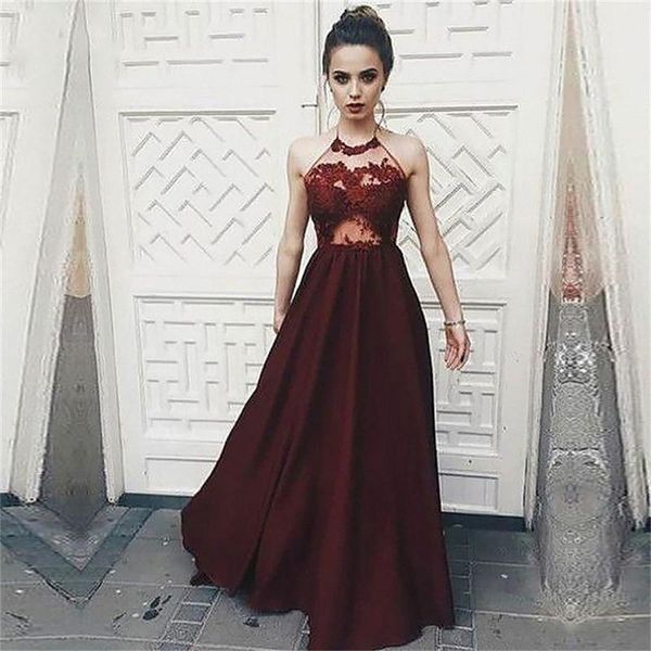 party dresses halter burgundy a-line prom lace appliques backless custom made formal special occasion gowns simple spring, White;black
party dresses halter burgundy a-line prom lace appliques backless custom made formal special occasion gowns simple spring, White;black