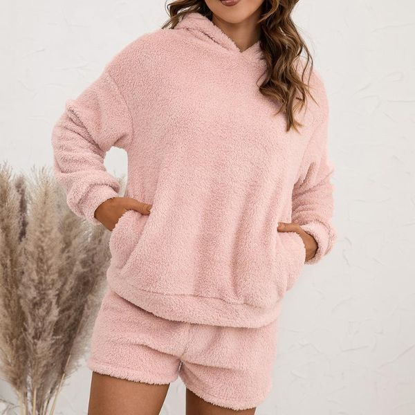 women's tracksuits women casual lamb wool two-pieces long sleeve o neck solid loose and elastic waist short pants 2021 winter home wea, Gray
women's tracksuits women casual lamb wool two-pieces long sleeve o neck solid loose and elastic waist short pants 2021 winter home wea, Gray