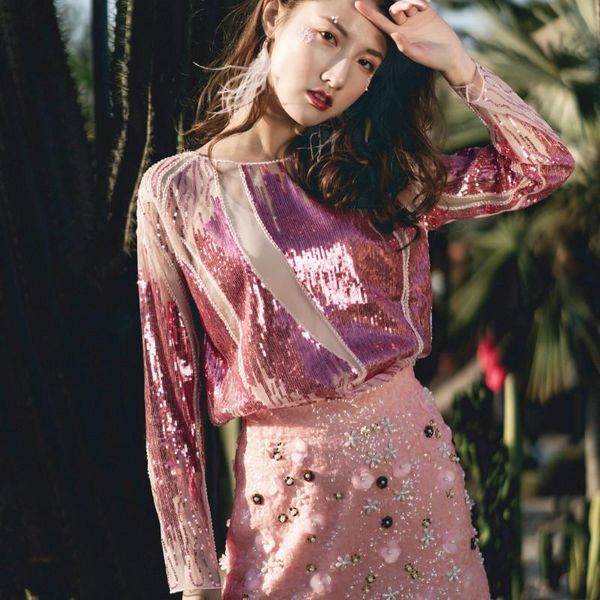 embroidery sequins t shirts women hollow out sequined woman club dancing party femme bling bling pink t shirts, White
embroidery sequins t shirts women hollow out sequined woman club dancing party femme bling bling pink t shirts, White