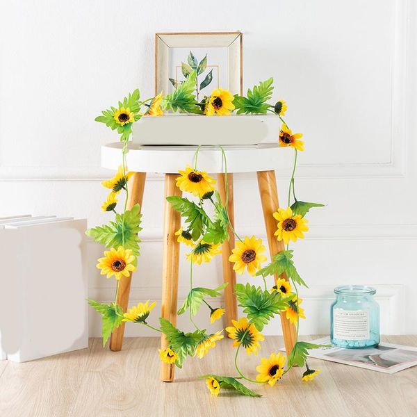 decorative flowers & wreaths 1pcs 240cm artificial silk sunflower ivy vine fake with green leaves diy garland garden fences home wedding dec
decorative flowers & wreaths 1pcs 240cm artificial silk sunflower ivy vine fake with green leaves diy garland garden fences home wedding dec