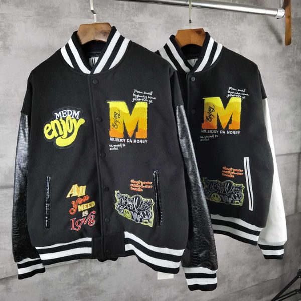 men's jackets wang jiaer's same coat men's and women's lovers' fashion loose baseball jacket, Black;brown
men's jackets wang jiaer's same coat men's and women's lovers' fashion loose baseball jacket, Black;brown