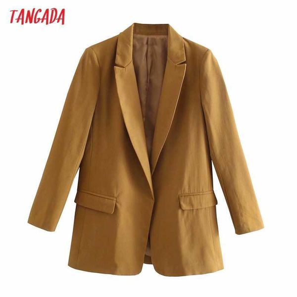 tangada women solid khaki blazer coat no button notched collar pocket fashion female casual chic 4m161 210609, White;black
tangada women solid khaki blazer coat no button notched collar pocket fashion female casual chic 4m161 210609, White;black