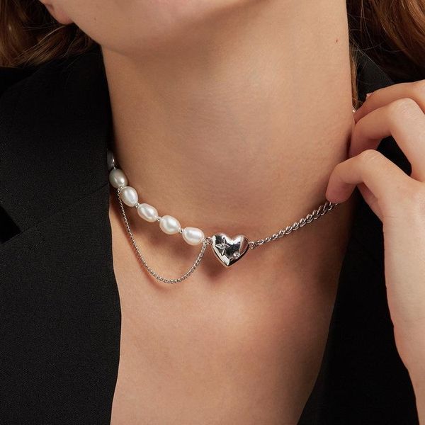 chains fashion retro natural round bead love necklace female cold wind wild temperament clavicle chain, Silver
chains fashion retro natural round bead love necklace female cold wind wild temperament clavicle chain, Silver