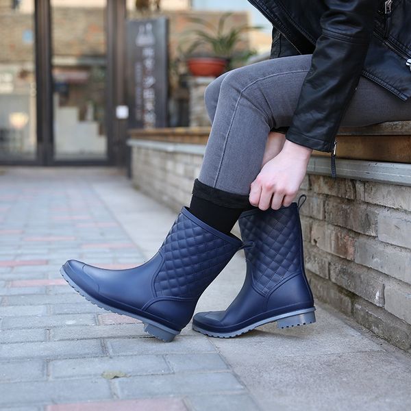 women's new leisure rainboots low heel shoes with round toe proved dmiddle water tube medium chaussures rain boots femmes tyh6 noql, Black 
women's new leisure rainboots low heel shoes with round toe proved dmiddle water tube medium chaussures rain boots femmes tyh6 noql, Black