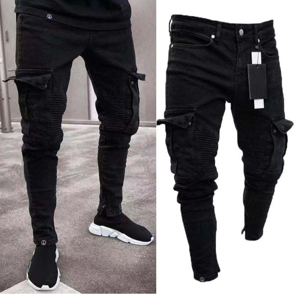 new fashion brand men's skinny denim destroyed frayed pencil pants vogue male pockets slim fit cargo pants joggers trousers, Blue
new fashion brand men's skinny denim destroyed frayed pencil pants vogue male pockets slim fit cargo pants joggers trousers, Blue