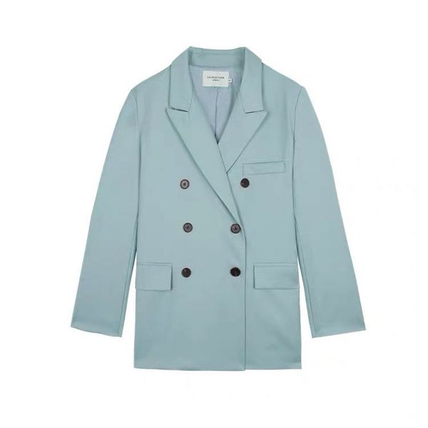 women spring double breasted blazers vintage notched female fashion jackets casual street office lady pockets outwears, Black;brown
women spring double breasted blazers vintage notched female fashion jackets casual street office lady pockets outwears, Black;brown