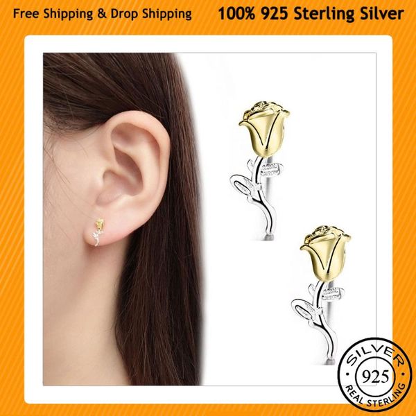 stud yichong 925 sterling silver crystal gold earrings for women girl cute cz jewelry party gift rose yc87, Golden;silver
stud yichong 925 sterling silver crystal gold earrings for women girl cute cz jewelry party gift rose yc87, Golden;silver