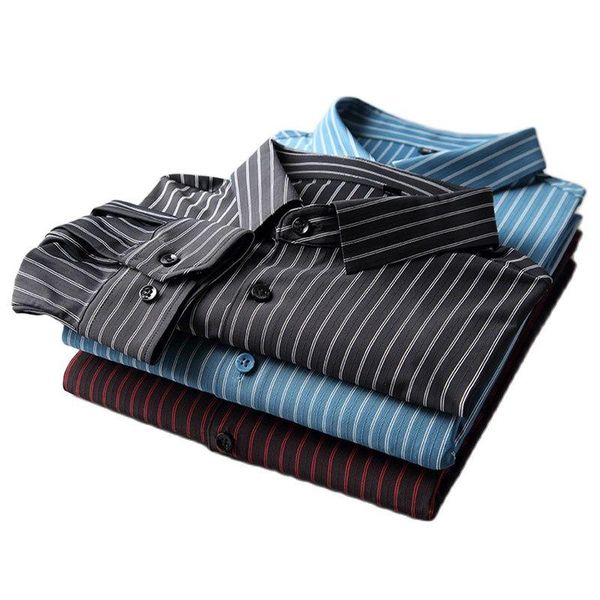 men's casual shirts striped long sleeve regular fit business mens quality without front pocket office man clothing, White;black
men's casual shirts striped long sleeve regular fit business mens quality without front pocket office man clothing, White;black