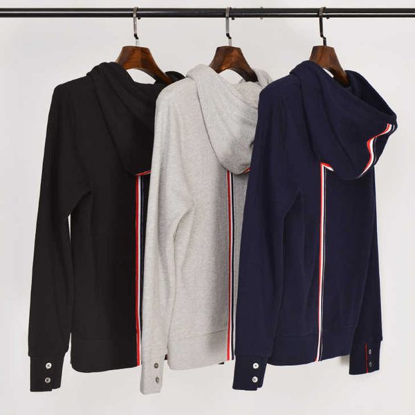 fashion tb thom brand stripe hooded clothing cotton jacket men women sweatshirts hoodies male casual sportswear coat, Black;brown
fashion tb thom brand stripe hooded clothing cotton jacket men women sweatshirts hoodies male casual sportswear coat, Black;brown