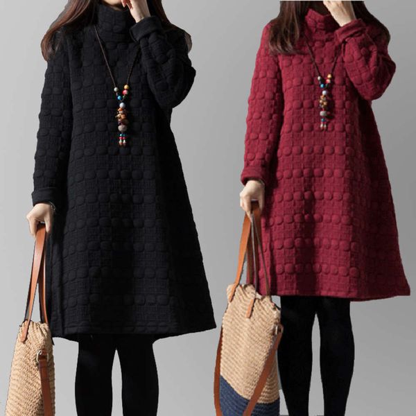new korean large loose women's high collar cotton thickened long sleeve dress in autumn and winter of 2021, Black;gray
new korean large loose women's high collar cotton thickened long sleeve dress in autumn and winter of 2021, Black;gray